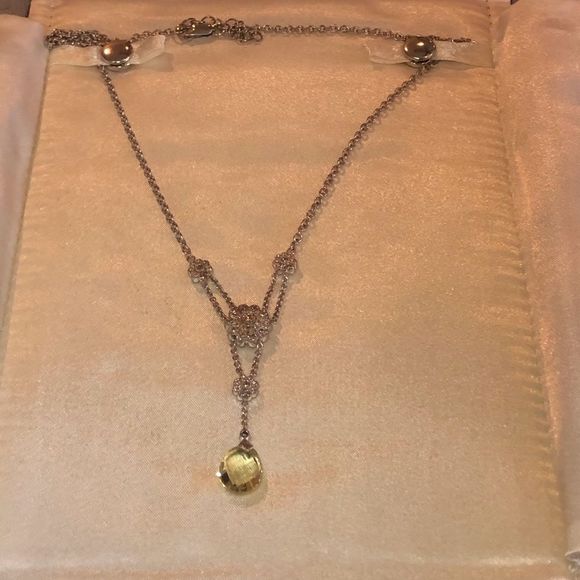 Lemon quartz lariat necklace - Picture 2 of 4